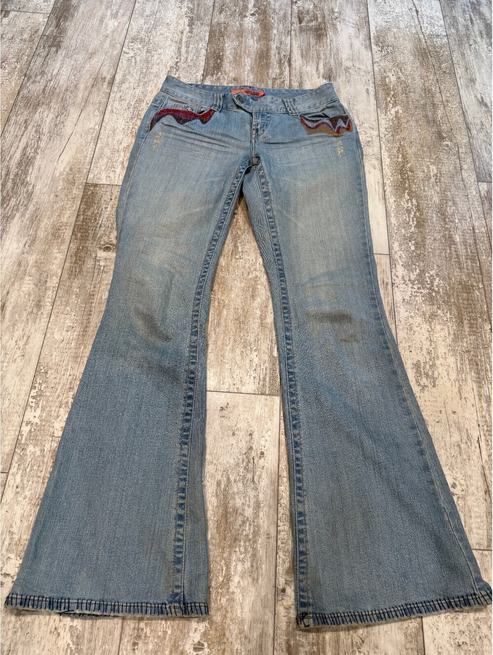 Calvin Klein Choice Womens 25 Embroidered Flare Jeans Y2K